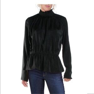 Endless Rose Rose Gold Mockneck Peplum Blouse